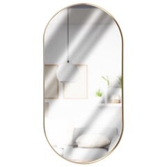 Sienas spogulis Vilde, 50x25 cm, zeltains цена и информация | Зеркала | 220.lv