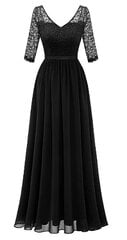 Длинное женское платье DressTells, черное цена и информация | Платья | 220.lv