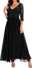 Длинное женское платье DressTells, черное цена и информация | Платья | 220.lv