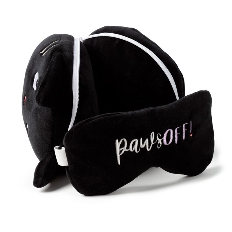 Ceļojumu spilvens ar acu masku, black, 16.5x13.5x10.5 cm цена и информация | Autokrēsliņu aksesuāri | 220.lv