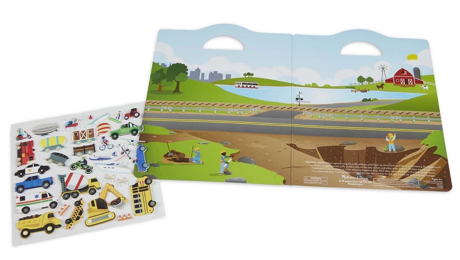 Atkārtoti lietojamo uzlīmju komplekts Melissa & Doug Transport цена и информация | Attīstošās rotaļlietas | 220.lv