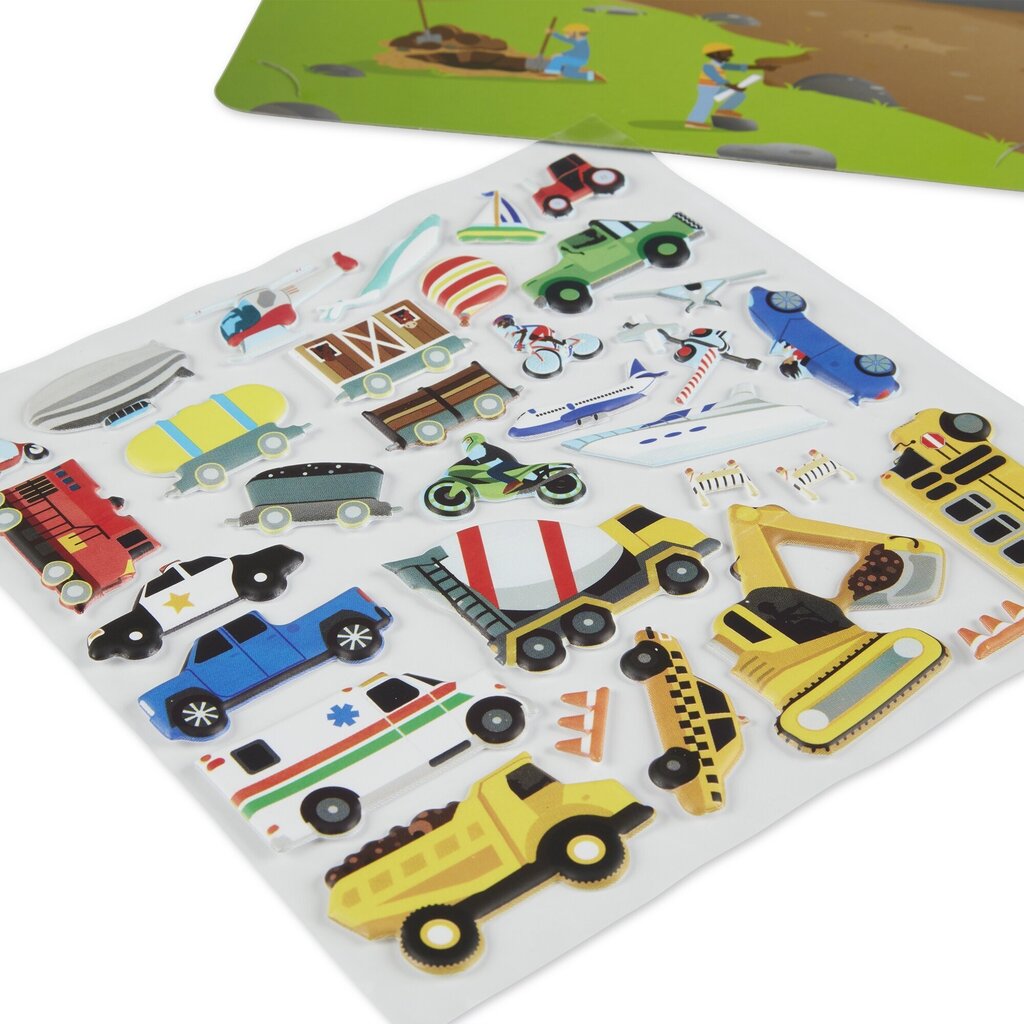 Atkārtoti lietojamo uzlīmju komplekts Melissa & Doug Transport цена и информация | Attīstošās rotaļlietas | 220.lv