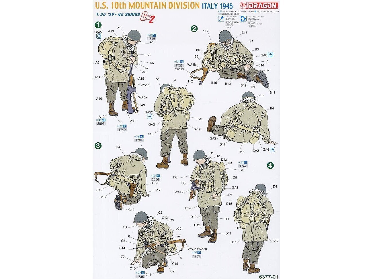 Saliekamais modelis Dragon U.S. 10th Mountain Division Italy 1945 cena un informācija | Konstruktori | 220.lv