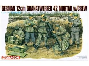 йСклеиваемая модель Dragon German 12cm Granatwerfer 42 Mortar w/Crew, 1/35, 6090 цена и информация | Конструкторы и кубики | 220.lv