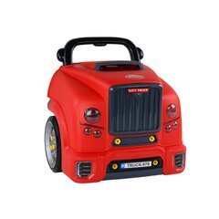 Rotaļlietu kravas automašīnu dzinēju remontdarbnīca DIY Lean Toys, sarkana цена и информация | Игрушки для мальчиков | 220.lv