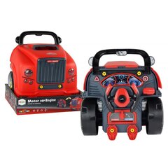 Rotaļlietu kravas automašīnu dzinēju remontdarbnīca DIY Lean Toys, sarkana cena un informācija | Rotaļlietas zēniem | 220.lv