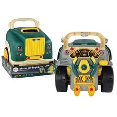 Rotaļu kravas automašīnu dzinēju remontdarbnīca DIY Lean Toys, zaļa cena un informācija | Rotaļlietas zēniem | 220.lv