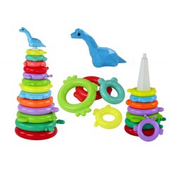 Piramīdas puzle Dinozauru Lean Toys, 13d. cena un informācija | Rotaļlietas zīdaiņiem | 220.lv