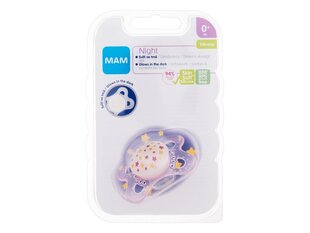 Пустышка MAM Night Soother, розовая, 0+месяцев, 1шт цена и информация | Пустышки | 220.lv