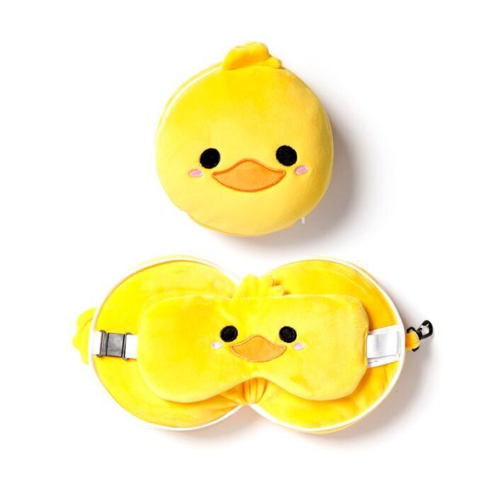 Ceļojumu spilvens ar acu masku, Duck, yellow, 15,5x15x9 cm цена и информация | Autokrēsliņu aksesuāri | 220.lv