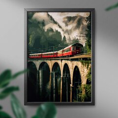 Glezna pēc cipariem Oh Art, Šveices vilciens, 40x50 cm cena un informācija | Gleznas pēc numuriem | 220.lv