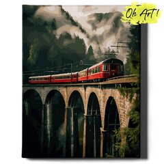 Glezna pēc cipariem Oh Art, Šveices vilciens, 40x50 cm cena un informācija | Gleznas pēc numuriem | 220.lv