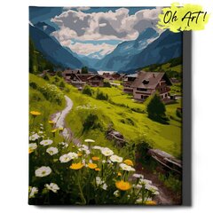 Glezna pēc cipariem Oh Art, Ciemats kalnos, 40x50 cm cena un informācija | Gleznas pēc numuriem | 220.lv