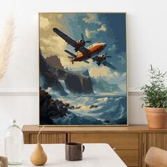 Картина по номерам На Раме Самолет над морем Oh Art! 40x50 см цена и информация | Живопись по номерам | 220.lv