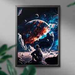 Glezna pēc cipariem Oh Art, Astronauts uz Mēness, 40x50 cm cena un informācija | Gleznas pēc numuriem | 220.lv