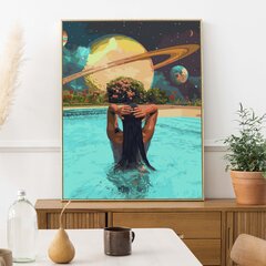 Glezna pēc cipariem Oh Art, Meitene peldbaseinā, 40x50 cm cena un informācija | Gleznas pēc numuriem | 220.lv