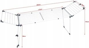 Promis veļas žāvētājs, 260x61x96 cm cena un informācija | Veļas žāvēšana | 220.lv