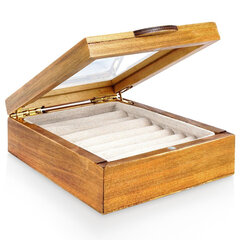 деревянная шкатулка для украшений 18x12x5 см цена и информация | Ящики для вещей | 220.lv