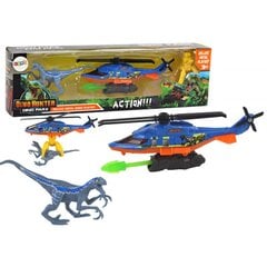Helikoptera un dinozauru komplekts Blue Dino Park Set Lean Toys цена и информация | Игрушки для мальчиков | 220.lv