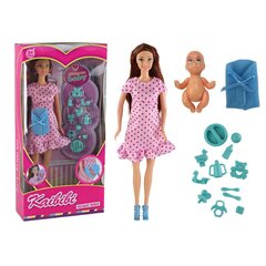 Grūtnieces lelle ar rozā kleitu un aksesuāriem Lean Toys цена и информация | Игрушки для девочек | 220.lv