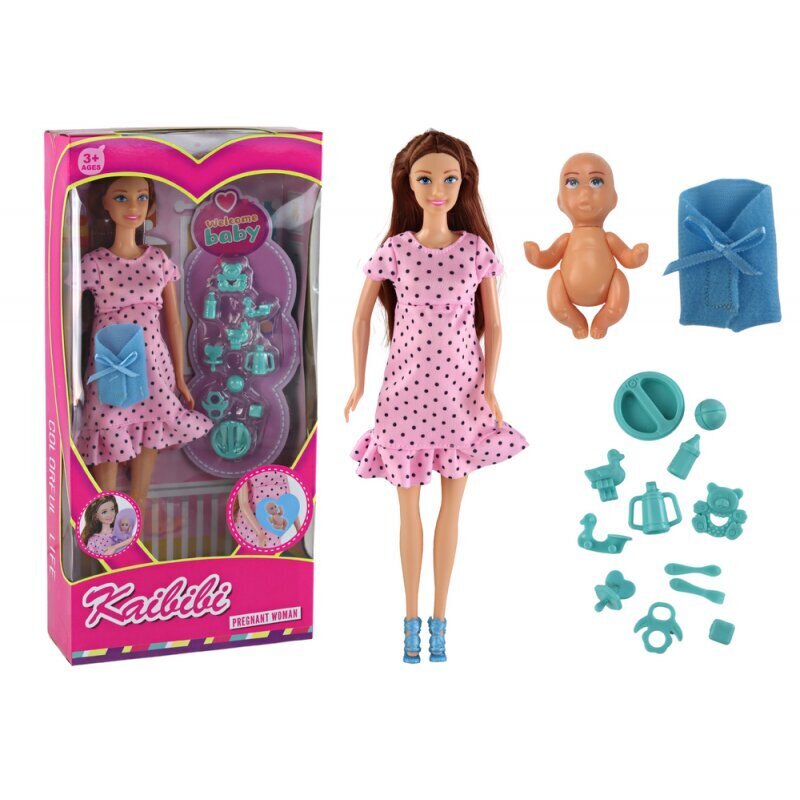 Grūtnieces lelle ar rozā kleitu un aksesuāriem Lean Toys цена и информация | Rotaļlietas meitenēm | 220.lv