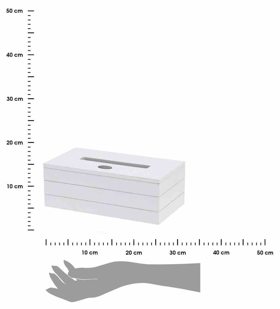 Salvešu kaste balta Living Izgatavots no mdf, praktiska kaste, salvešu kaste izmēri: 25x14x9 cm. cena un informācija | Vannas istabas aksesuāri | 220.lv