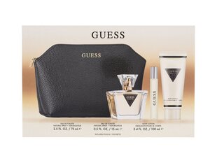 Косметический набор Guess: туалетная вода EDT 75 мл + молочко для тела 100 мл + туалетная вода EDT 15 мл + косметичка цена и информация | Кремы, лосьоны для тела | 220.lv