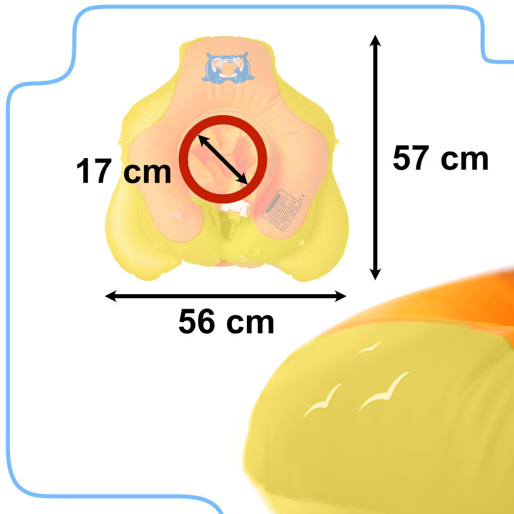 Piepūšams peldēšanas aplis ar jumtiņu, oranžs цена и информация | Piepūšamās rotaļlietas un pludmales preces | 220.lv