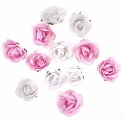 Набор бумажных цветов Розы, 12 шт. цена и информация | Аппликации, декорации, наклейки | 220.lv