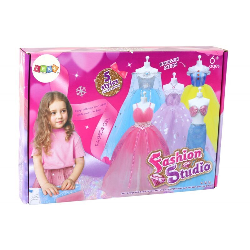 Radošs mākslas komplekts kleitu izgatavošanai Lean Toys cena un informācija | Attīstošās rotaļlietas | 220.lv