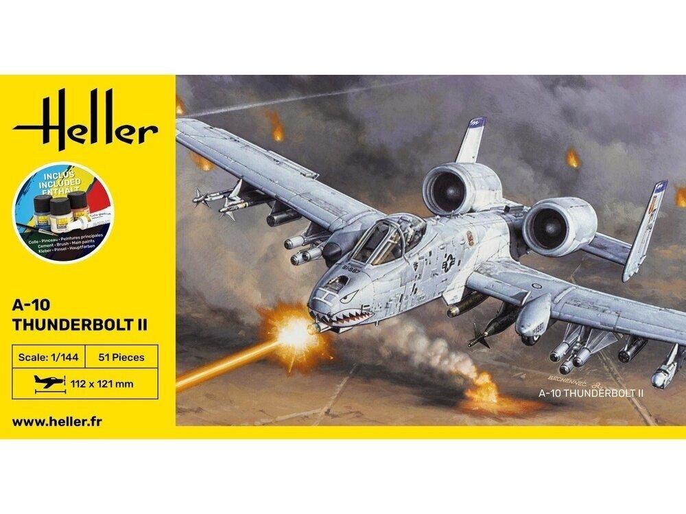 Dāvanu komplekts Heller - Fairchild-Republic A-10 Thunderbolt II, 1/144, 56912 cena un informācija | Līmējamie modeļi | 220.lv