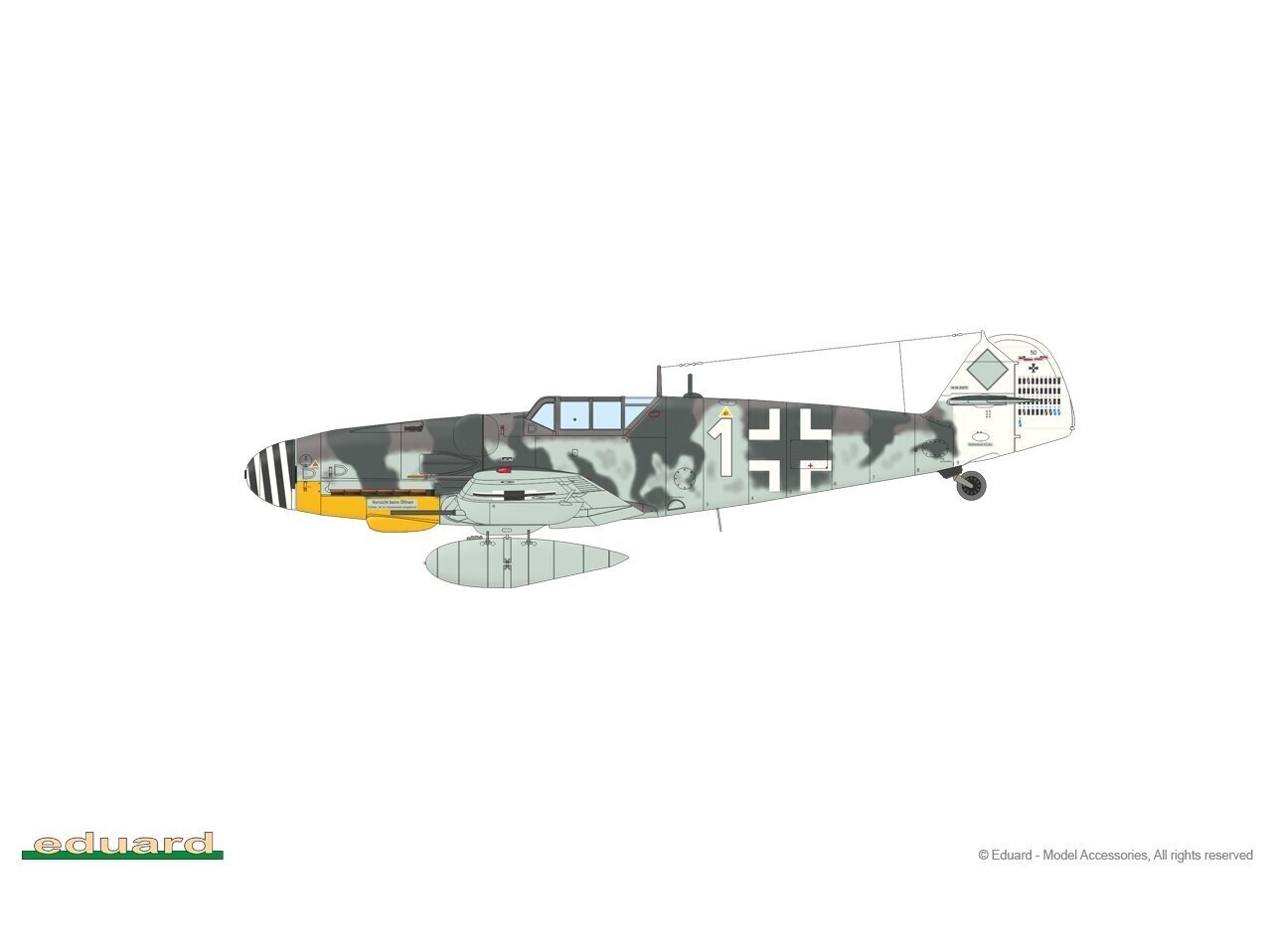 Konstruktors Eduard - Messerschmitt Bf 109G-5 & Bf 109G-6 Gustav Pt.1, 1/72, 2144 cena un informācija | Konstruktori | 220.lv