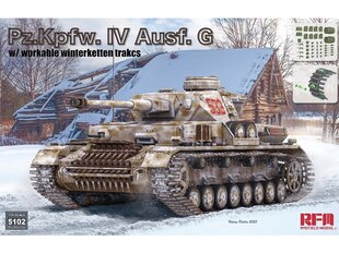 Rye Field Model - Pz.Kpfw.IV Ausf.G w/Winterketten w/Winterketten, 1/35, RFM-5102 цена и информация | Склеиваемые модели | 220.lv