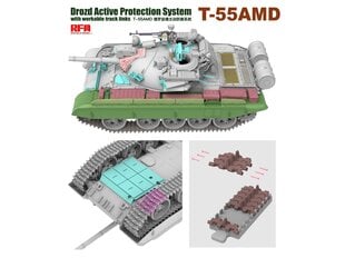 Сборная пластиковая модель. Rye Field Model - T-55AMD Drozd APS w/workable track links, 1/35, RFM-5091 цена и информация | Конструкторы и кубики | 220.lv