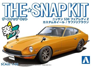 Сборная пластиковая модель. Aoshima - The Snap Kit Nissan S30 Fairlady Z Custom Wheel / Safari Brown, 1/32, 06477 цена и информация | Конструкторы и кубики | 220.lv