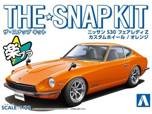 Сборная пластиковая модель. Aoshima - The Snap Kit Nissan S30 Fairlady Z Custom Wheel / Orange, 1/32, 06476 цена и информация | Конструкторы и кубики | 220.lv