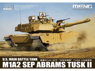 Līmējamais modelis Meng Model - U.S. Main Battle Tank M1A2 SEP Abrams Tusk II, 1/72, 72-003 cena un informācija | Konstruktori | 220.lv