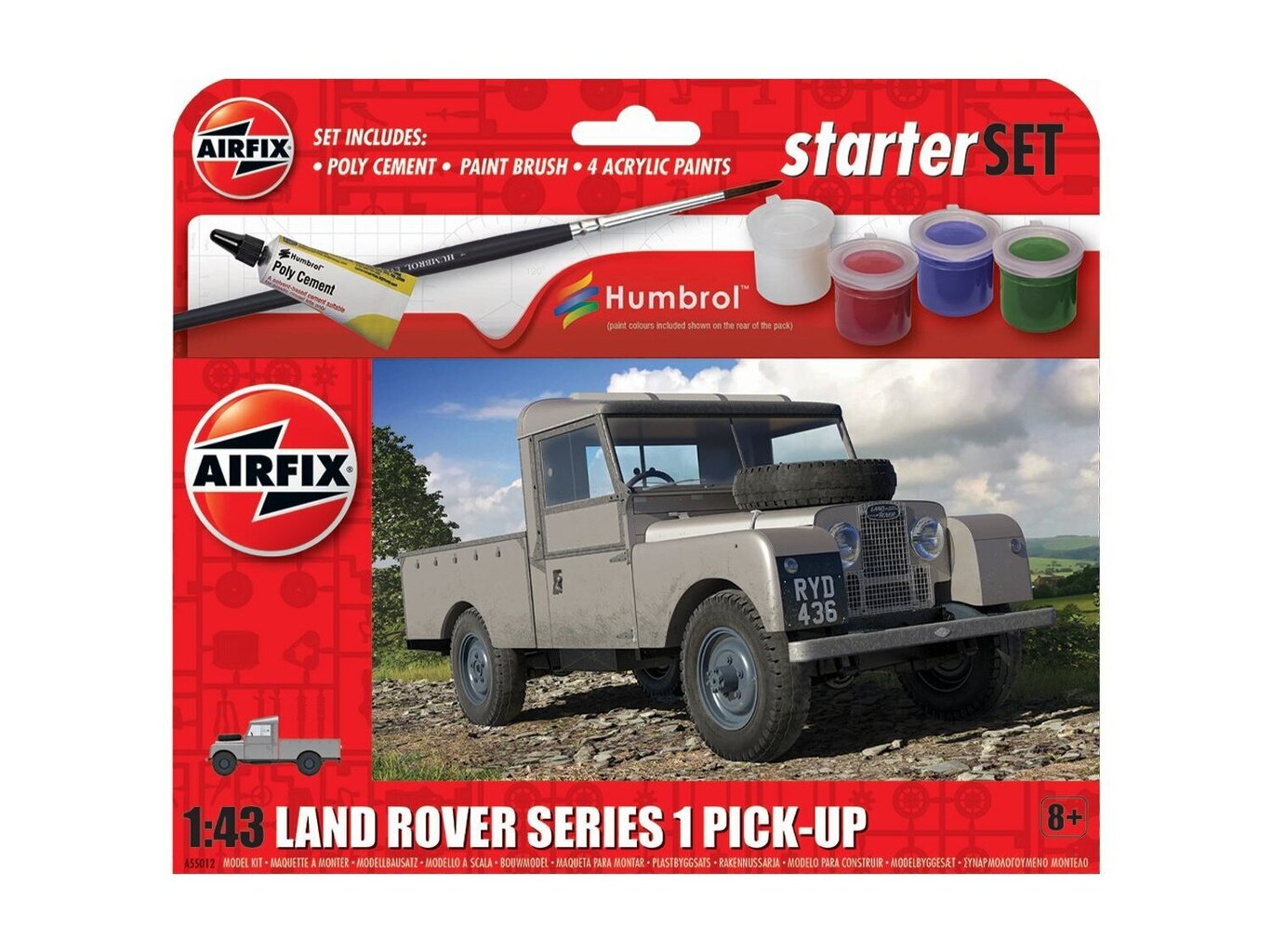 Dāvanu komplekts Airfix - Land Rover Series 1 Pick-Up, 1/43, A55012 cena un informācija | Konstruktori | 220.lv