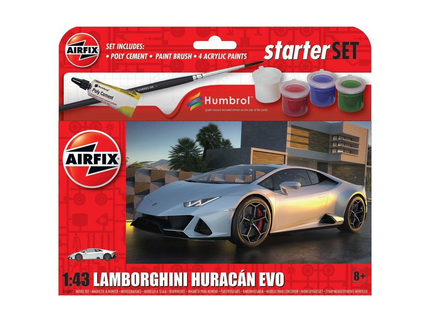 Dāvanu komplekts Airfix - Lamborghini Huracan EVO, 1/43, A55007 цена и информация | Konstruktori | 220.lv