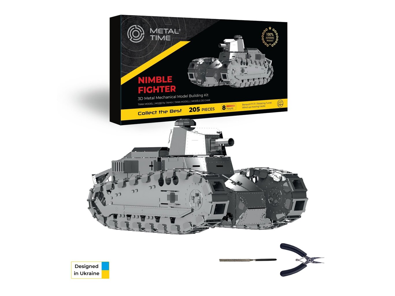 Konstruktors Metal Time - Nimble Fighter Renault FT-17 Tank, MT010 cena un informācija | Konstruktori | 220.lv