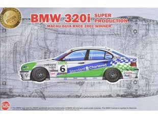 Сборная пластиковая модель. NuNu - BMW 320i E46 2001 Macau Gear Race Winner, 1/24, 24041 цена и информация | Конструкторы и кубики | 220.lv
