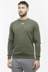 Džemperis vīriešiem Under Armour Rival Fleece Crew 1379755 390, zaļš cena un informācija | Vīriešu jakas | 220.lv