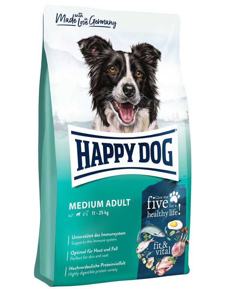 Happy Dog Supreme Fit&Vital Medium vidēju šķirņu suņiem, ar mājputnu un jēra gaļu, 12 kg cena un informācija | Sausā barība suņiem | 220.lv