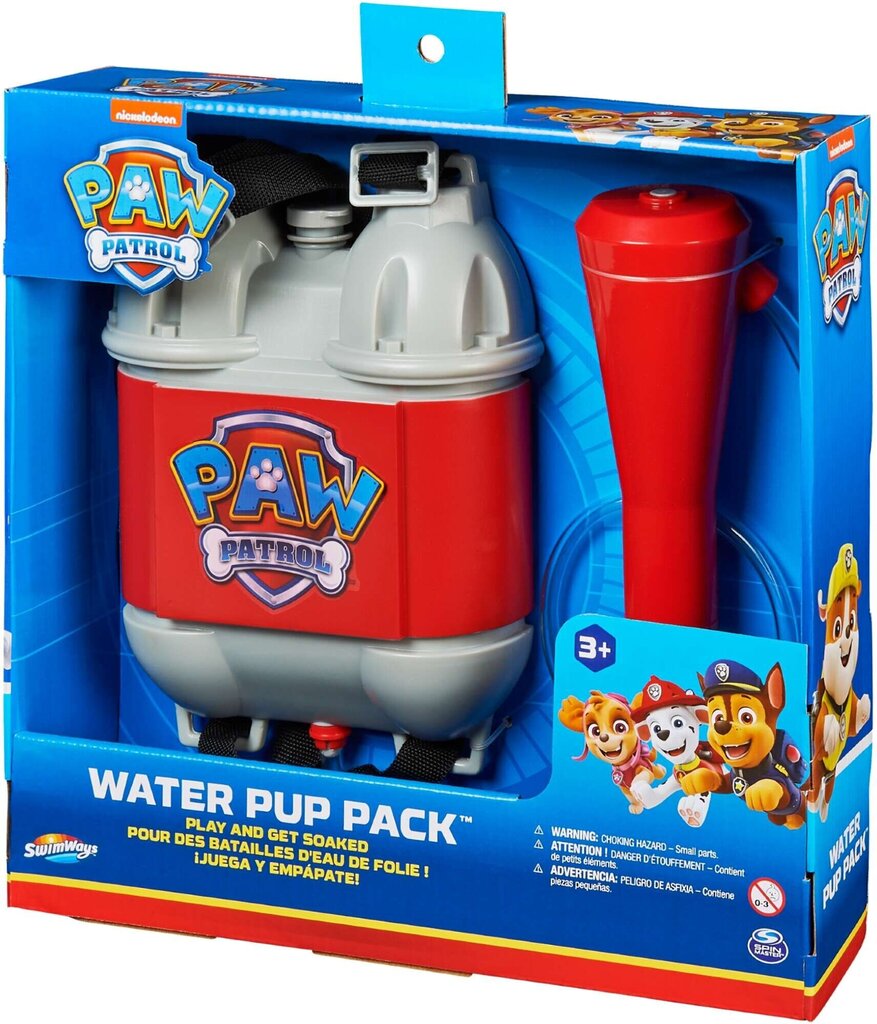 Ūdens mugursoma ar pistoli Water Pup Pack Ķepu Patruļa(Paw Patrol),pelēka, 16 x 23 x 5 cm cena un informācija | Ūdens, smilšu un pludmales rotaļlietas | 220.lv