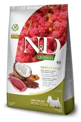 Farmina N&D Quinoa Dog Skin&Coat Adult Mini mazu šķirņu suņiem, ar pīli un kokosriekstu, 2,5 kg cena un informācija | Sausā barība suņiem | 220.lv