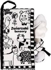 Тканевая книга Jollybaby Jungly Tails, чёрно - белая цена и информация | Игрушки для малышей | 220.lv