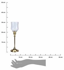 Stikla svečturis uz zelta kājas cena un informācija | Sveces un svečturi | 220.lv