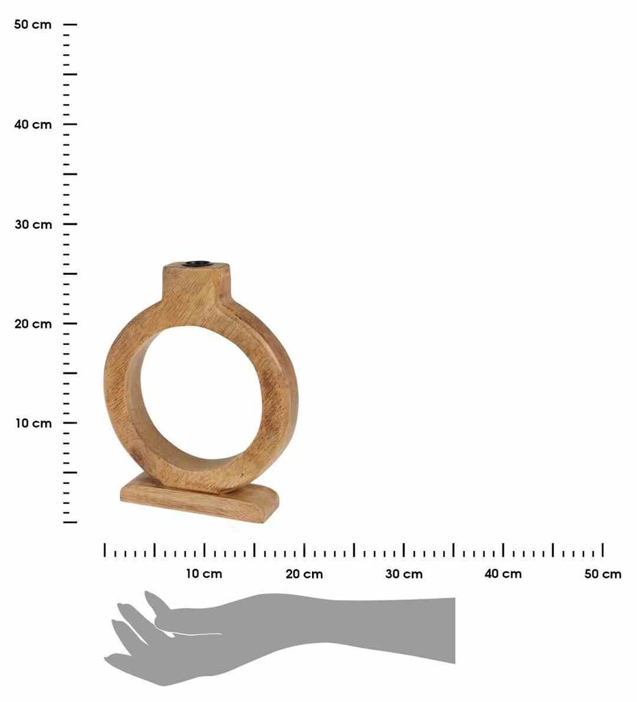 Mango koka svečturis bēšs, 25 cm cena un informācija | Sveces un svečturi | 220.lv