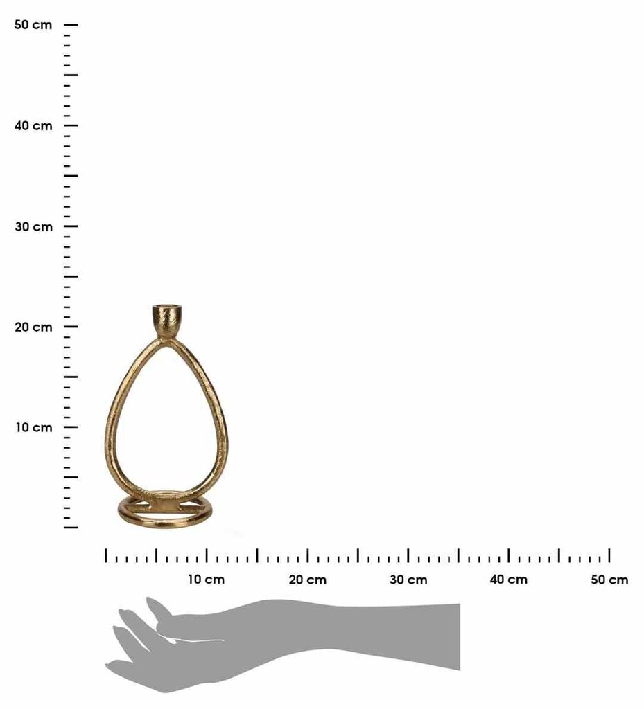 Ģeometriskais svečturis zelta krāsā, 22x13 cm cena un informācija | Sveces un svečturi | 220.lv