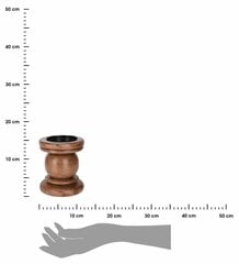 Rustikāls koka sveču turētājs, 14 cm cena un informācija | Sveces un svečturi | 220.lv